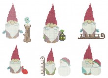 Stickserie - Kreuzstich Winterzauber Wichtel